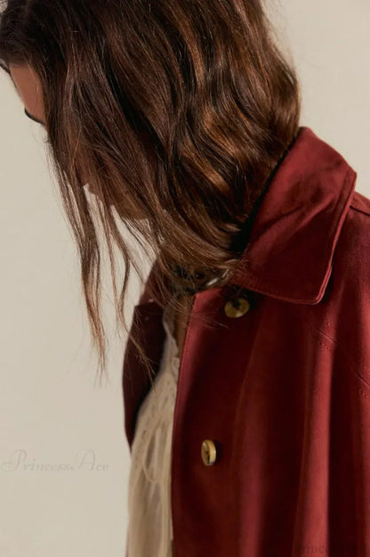 Luvik | Yksinkertainen Nappisaumainen Nahkatakki