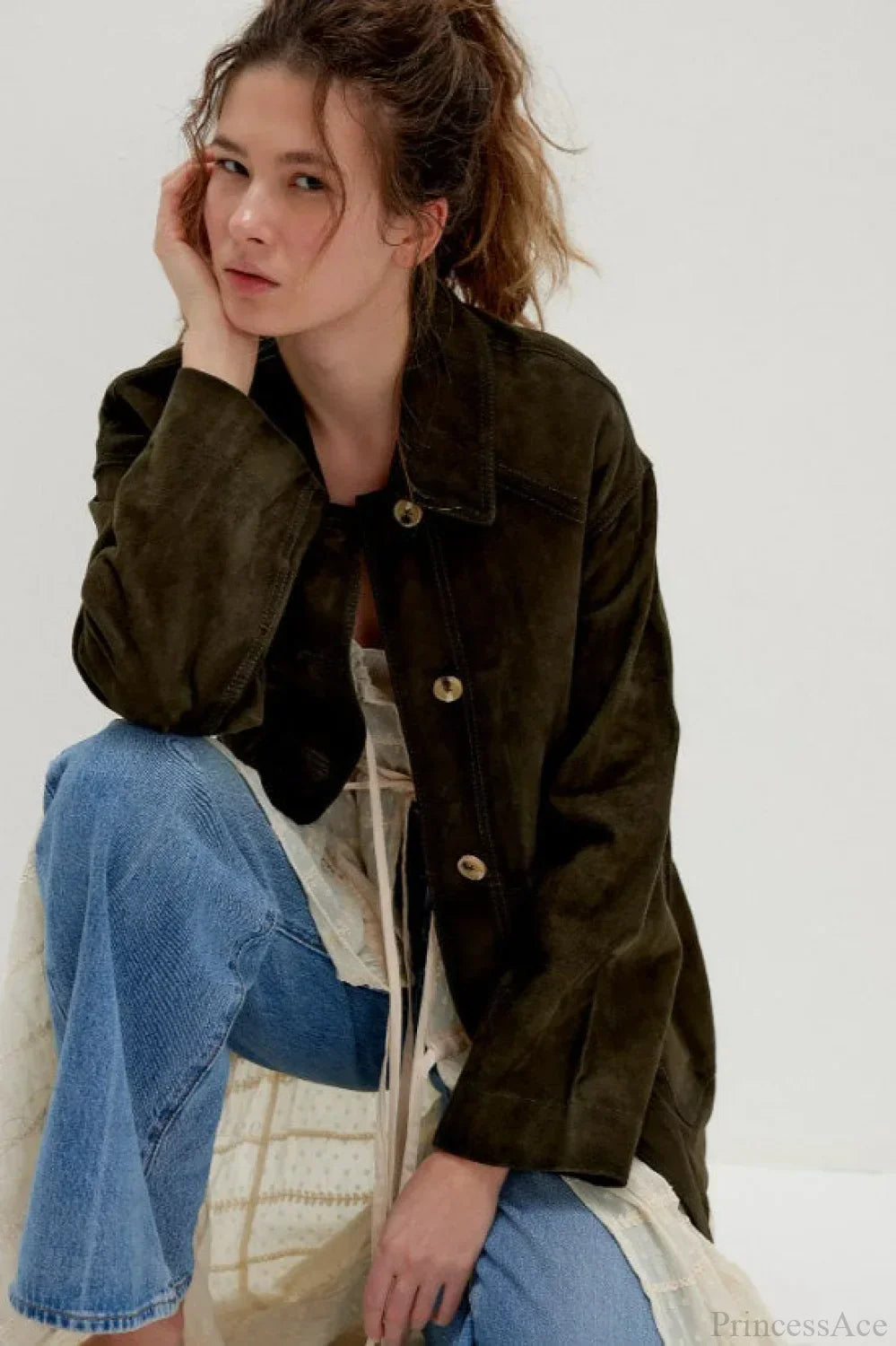 Luvik | Yksinkertainen Nappisaumainen Nahkatakki