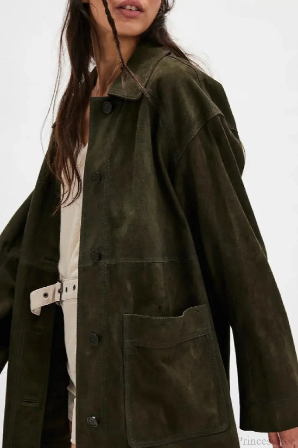 Luvik | Yksinkertainen Nappisaumainen Nahkatakki