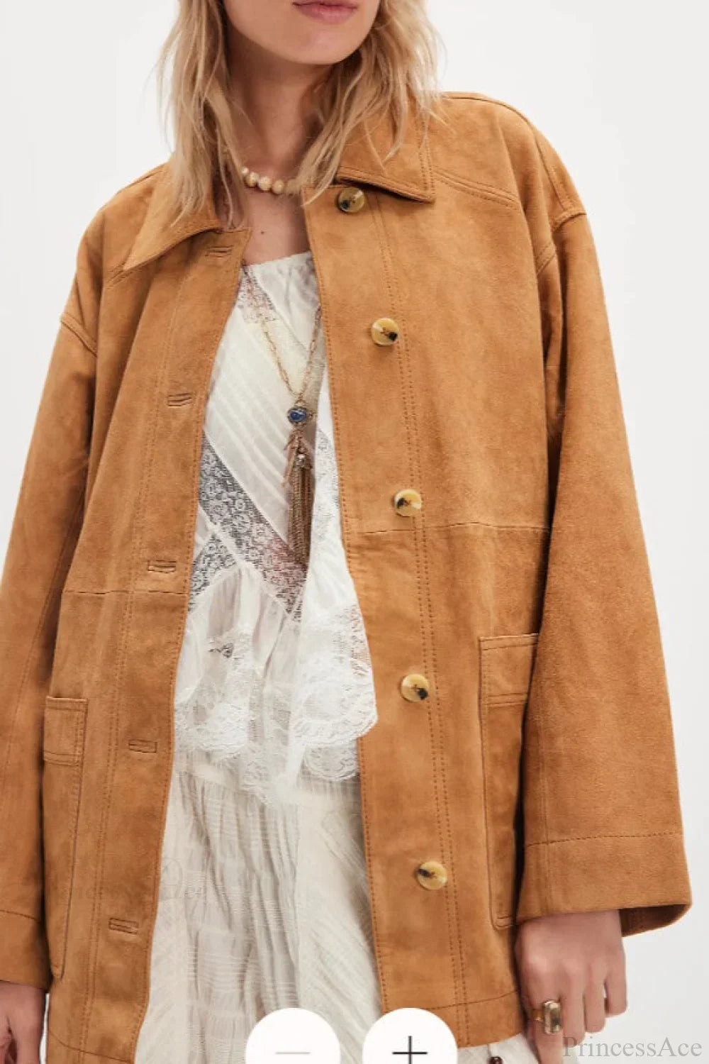 Luvik | Yksinkertainen Nappisaumainen Nahkatakki