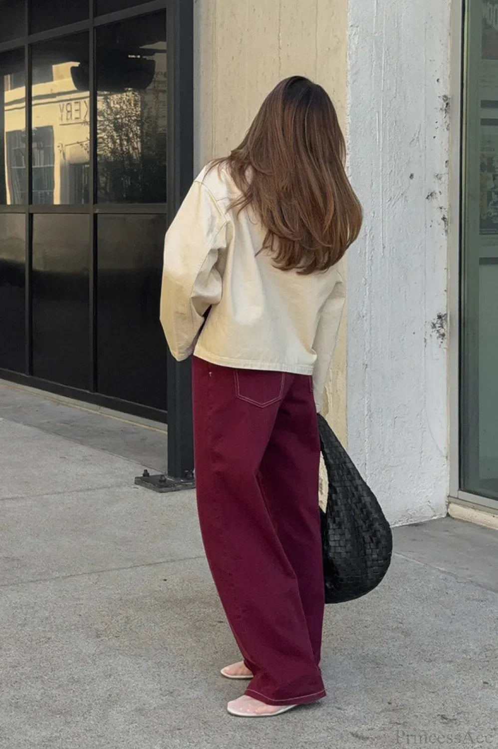 Luvik | Twill Denim Kiinteä Locker-Lapel Takki