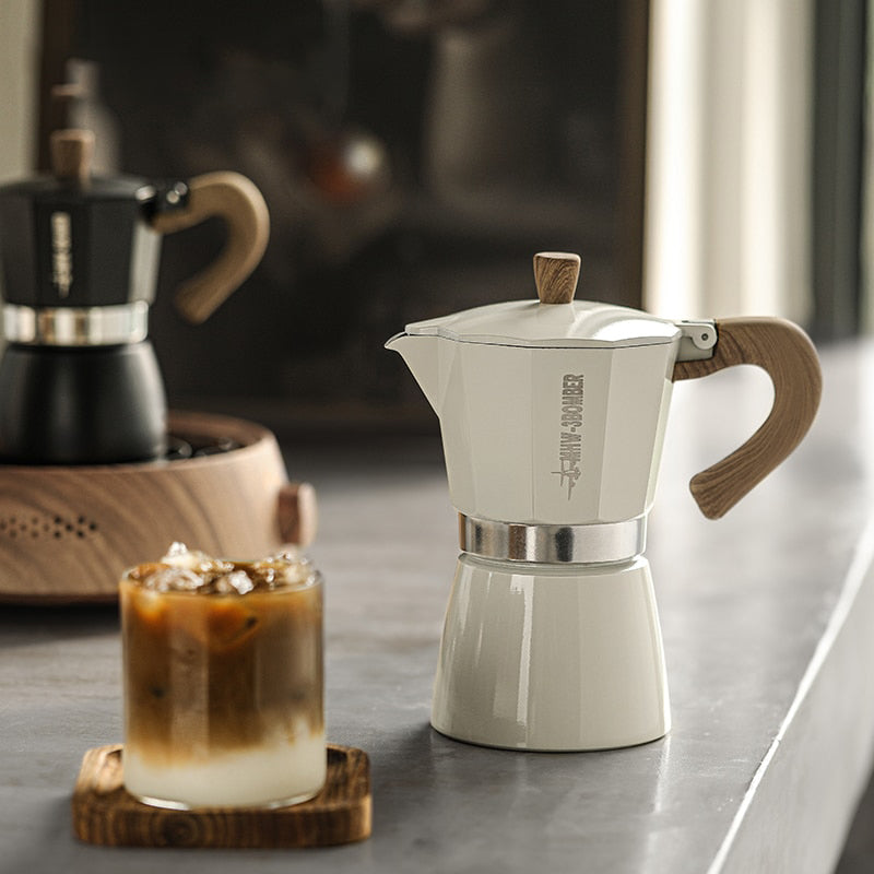 Vintage Tre Håndtak Espresso Maker Moka Pot Bryggeverktøy | Luvikno