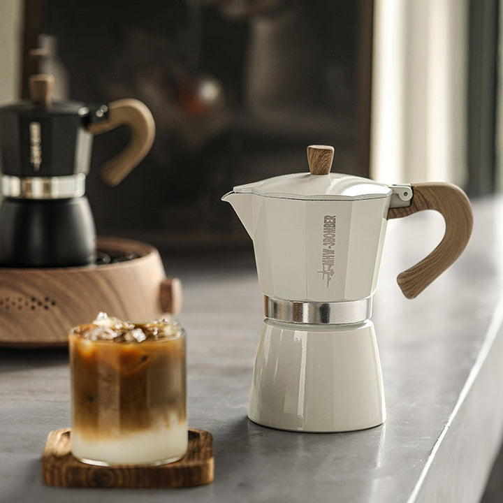 Vintage Tre Håndtak Espresso Maker Moka Pot Bryggeverktøy | Luvikno