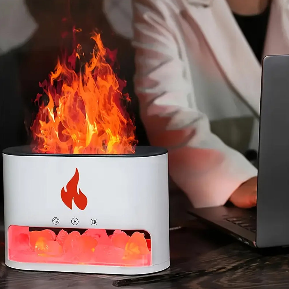 Vulkan Air Luftfukter & aroma diffuser 240 ml med krystall salt | Luvikno