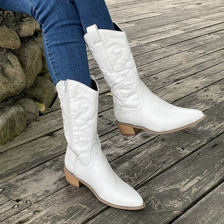 Luvik | Metalliset lännen cowboy-kengät naisille