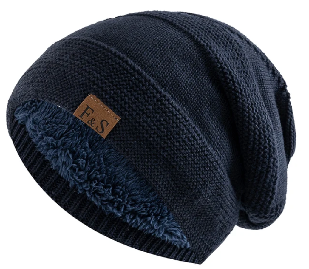 Luvikno | Luna Varm Vinter Beanie – Myk Strikket med Fleece Fôr