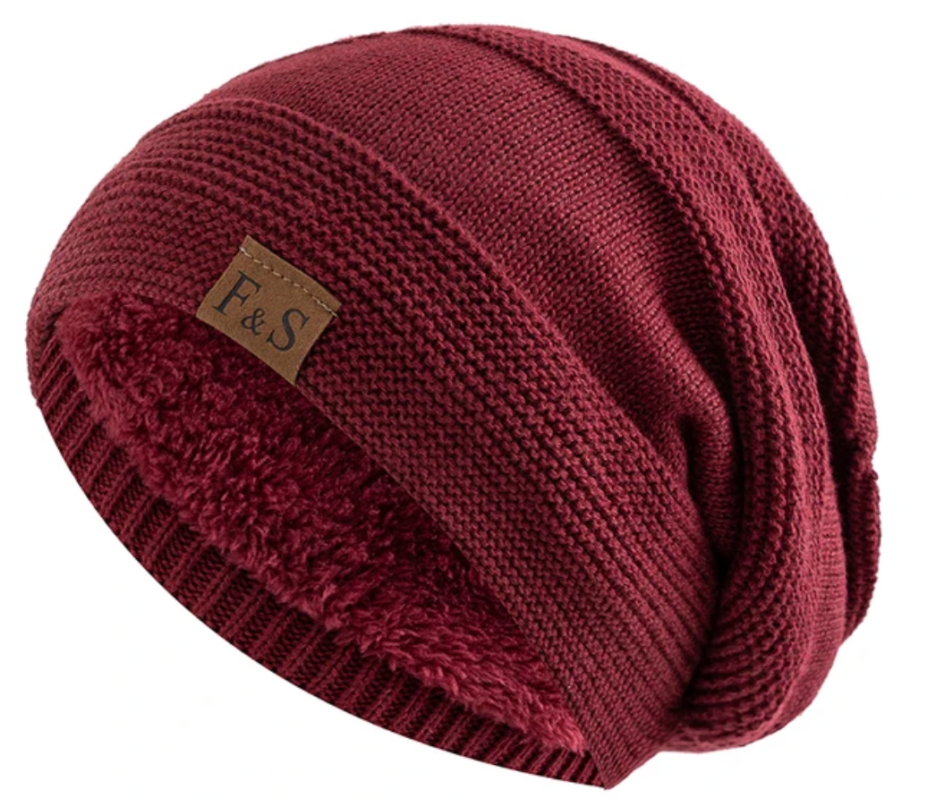 Luvikno | Luna Varm Vinter Beanie – Myk Strikket med Fleece Fôr