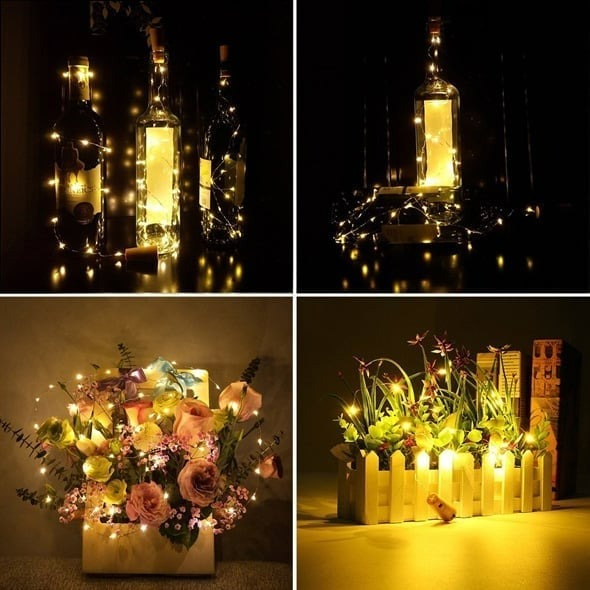Led Flaske Lys Kork Natt Lys DIY Dekor | Luvikno