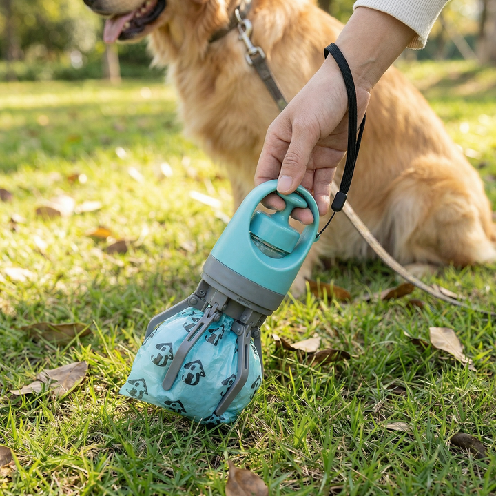 Dog Poop Scooper med poser – Portabel utendørs rengjøringssett Luvikno