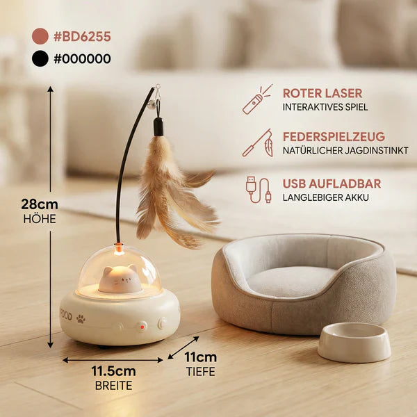 Smarteste kattedyr leketøy med LED laser & fjær Luvikno