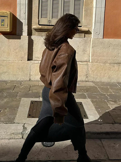 Luvik | Nahkabomberjakki