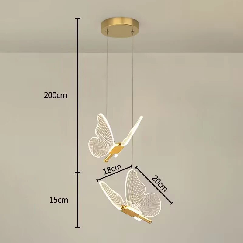 Pendellampe Moderne Sommerfugl LED Veggarmatur Luvikno