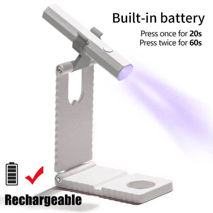 Oppladbar UV Neglelamp med Portabel Holder Luvikno