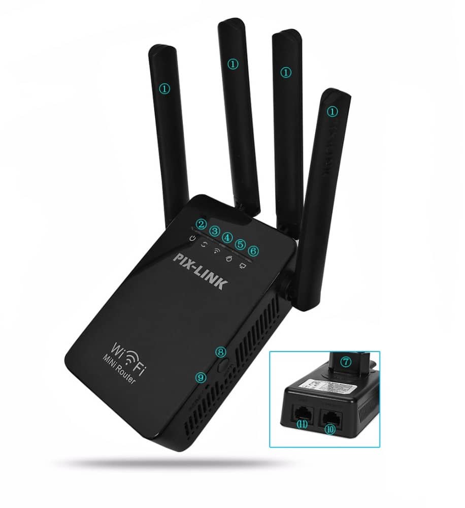 Wi-Fi rekkeviddeforsterker (Repeater / Forsterker) 300Mbps - 2.4 GHz | Luvikno