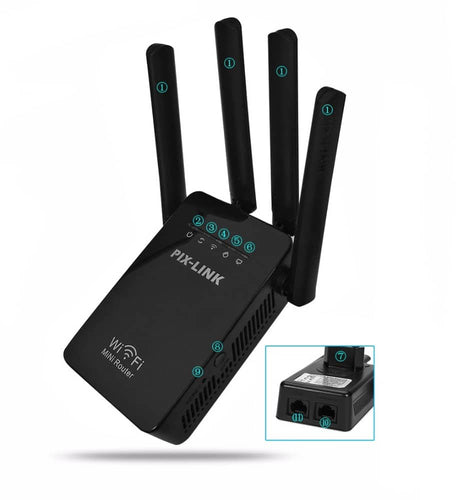 Wi-Fi rekkeviddeforsterker (Repeater / Forsterker) 300Mbps - 2.4 GHz | Luvikno