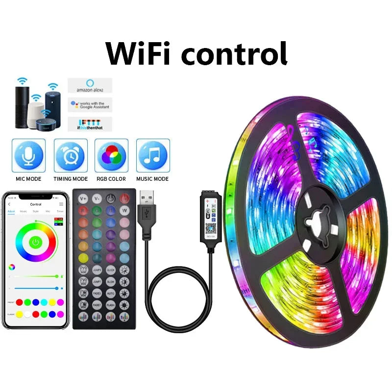 USB LED STRIPE MED FARGEENDRING - RGB LYS FOR ROMDEKORASJON & TV BAKBELYSNING | Luvikno