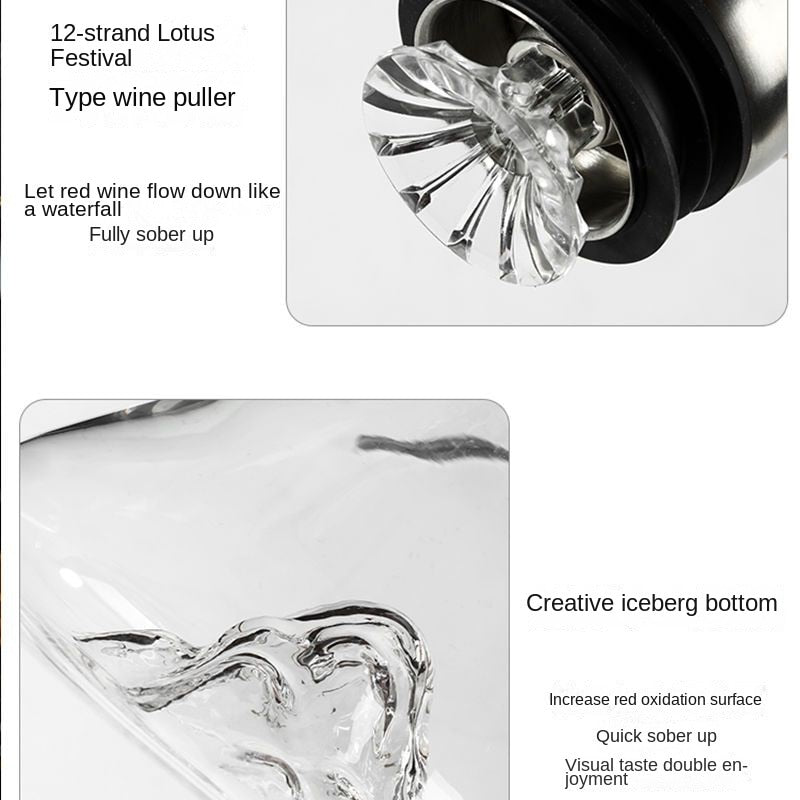 Vin Karaffel Transparent Rask Design Krystall Glass Vin Flaske | Luvikno