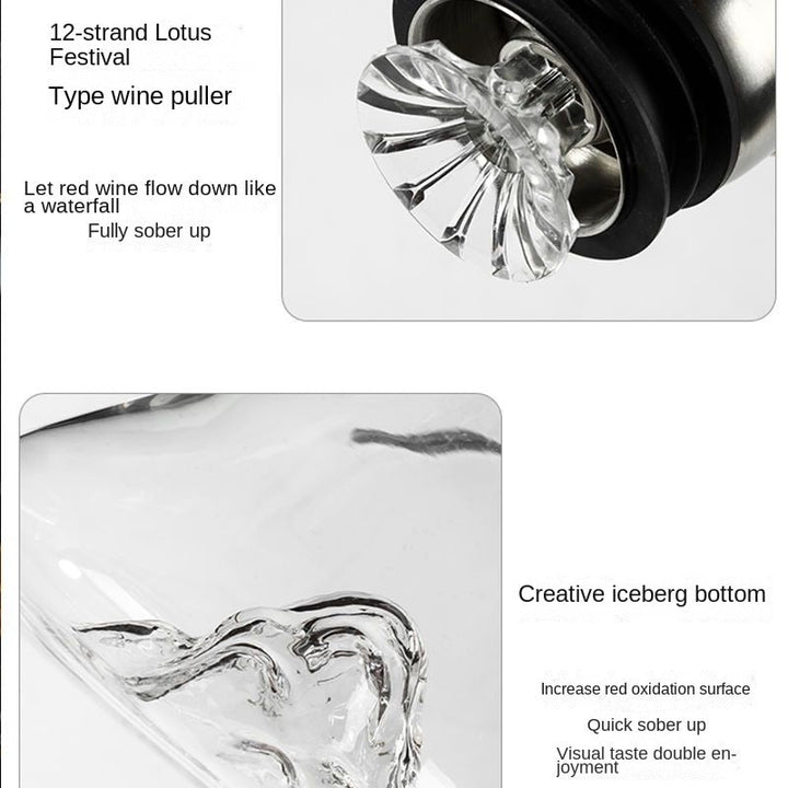 Vin Karaffel Transparent Rask Design Krystall Glass Vin Flaske | Luvikno