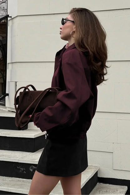 Luvik | Punainen Nubukki Utility-takki