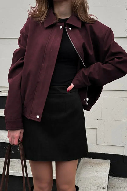 Luvik | Punainen Nubukki Utility-takki