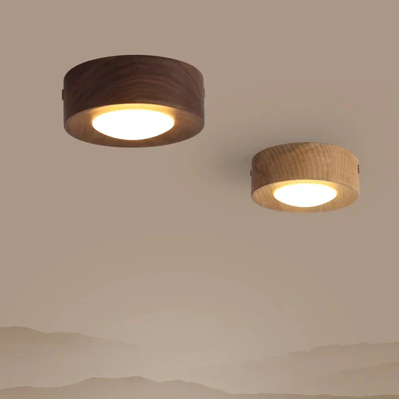 Luvikno | WoodenGlow - Valnøtt Taklampe med LED Spotlight