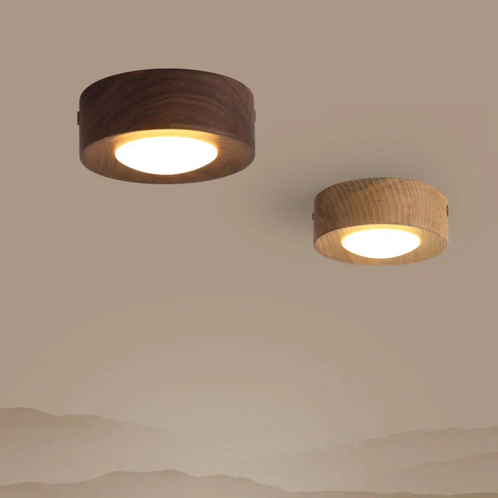 Luvikno | WoodenGlow - Valnøtt Taklampe med LED Spotlight