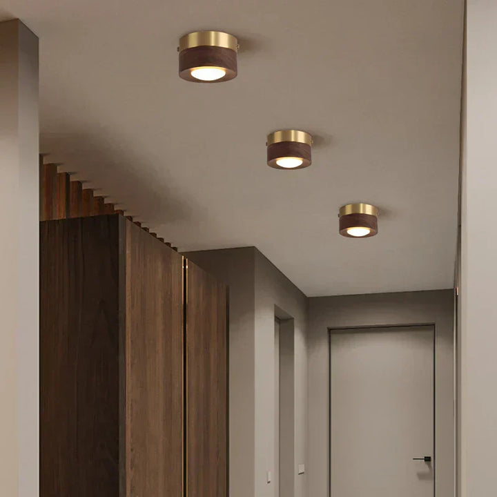 Luvikno | WoodenGlow - Valnøtt Taklampe med LED Spotlight