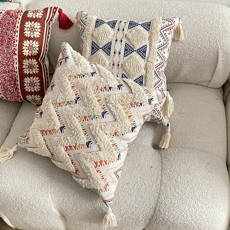 Boho foret linet frynse puteomslag