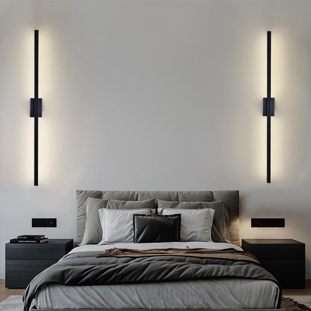 Industriell Minimalistisk Lang LED Jern Vegglamper for Moderne Stueinnredning og Stilfull Belysning Luvikno