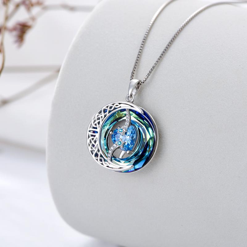 Luvikno | Lunara | 18K Gullbelagt Fødselssteins Halskjede Moonstar Design