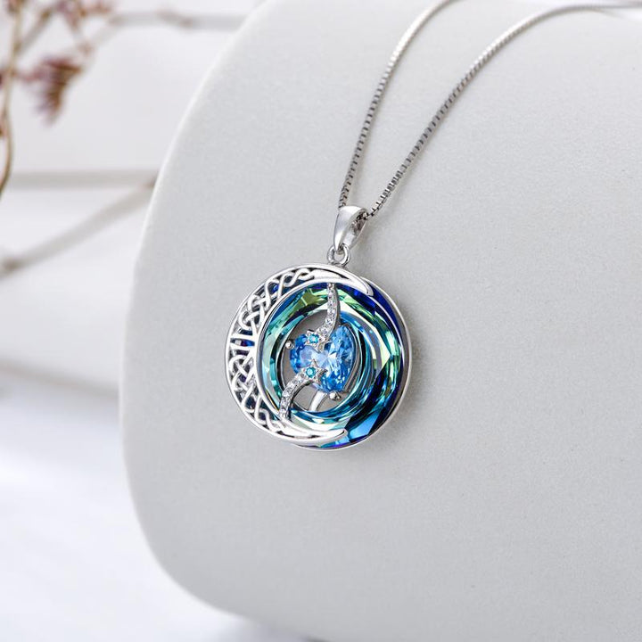 Luvikno | Lunara | 18K Gullbelagt Fødselssteins Halskjede Moonstar Design