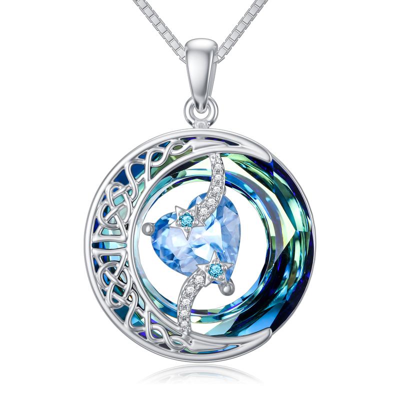 Luvikno | Lunara | 18K Gullbelagt Fødselssteins Halskjede Moonstar Design