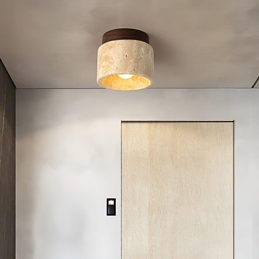 LumiStone - Wabi Sabi Gul Marmor Japansk Taklampe | Luvikno