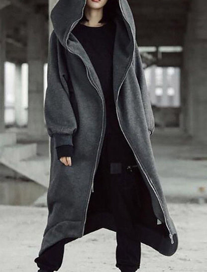 Luvik | Eleganz Monipuolinen Pitkä Takki Huoodilla