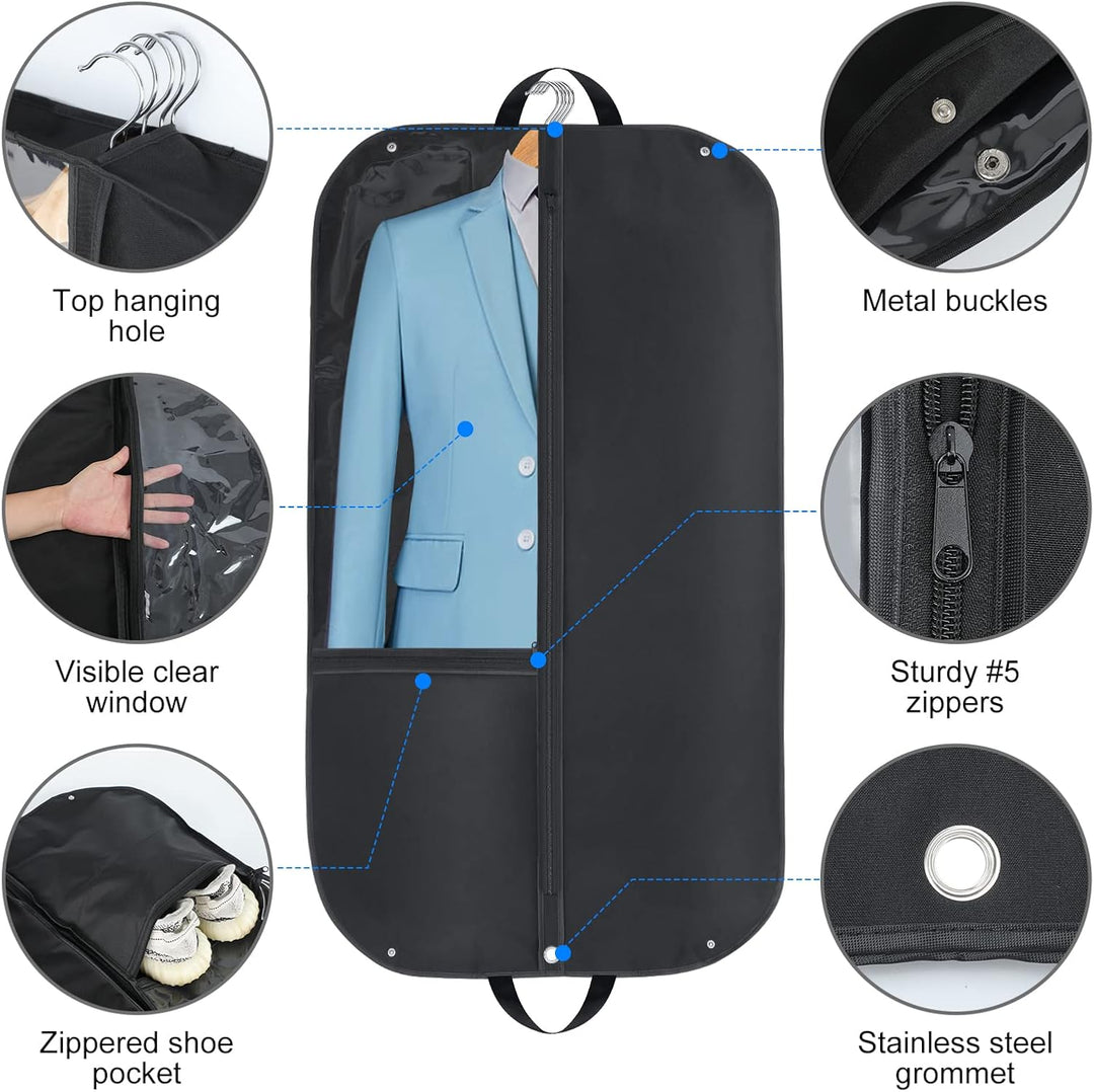 Vanntett Oxford Klærpose – Dressdeksel med Gusset og Lommer (2-Pack) | Luvikno