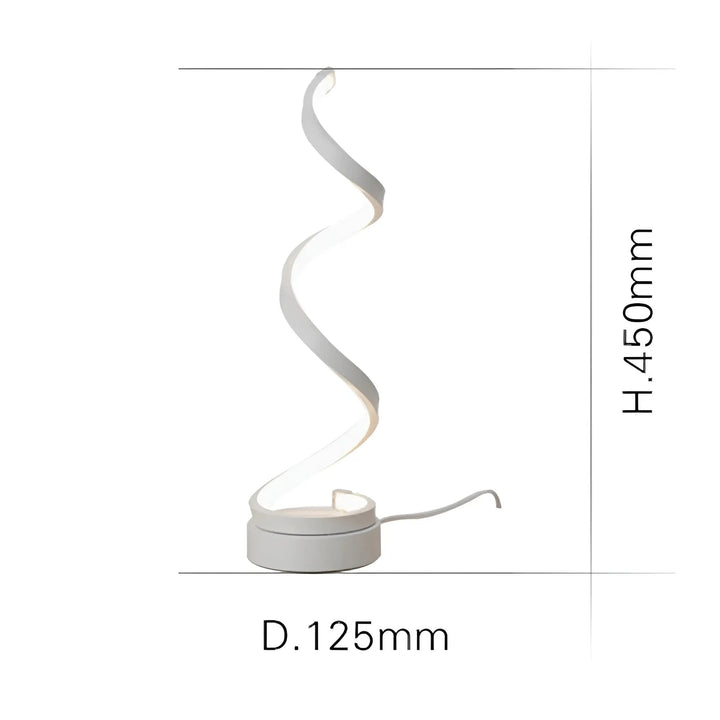 Luvikno | Elegant Spiral Glow LED Skrivebordslampe – Energi Effektiv, Bærekraftig & Øyevennlig Design