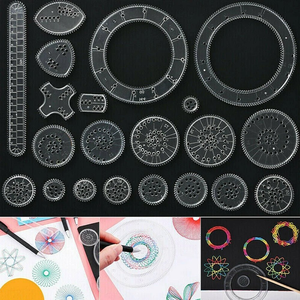 Luvikno | Spirograph Tegnesett - Kunstnerisk Presisjon - Blændende Kreasjoner !