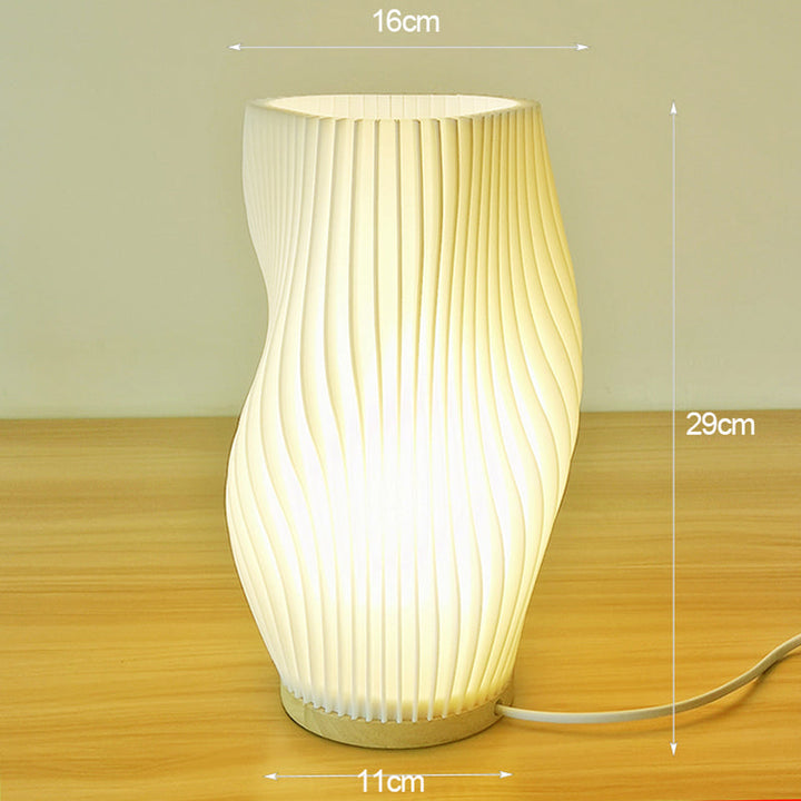Luvikno | Frenchlight Bordlampe - Elegant Plisserte Bordlampe i Fransk Krem for Atmosfæriske Rom