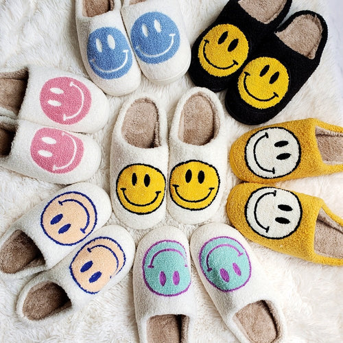 Luvik Large Smiley Pattern -turkistossut